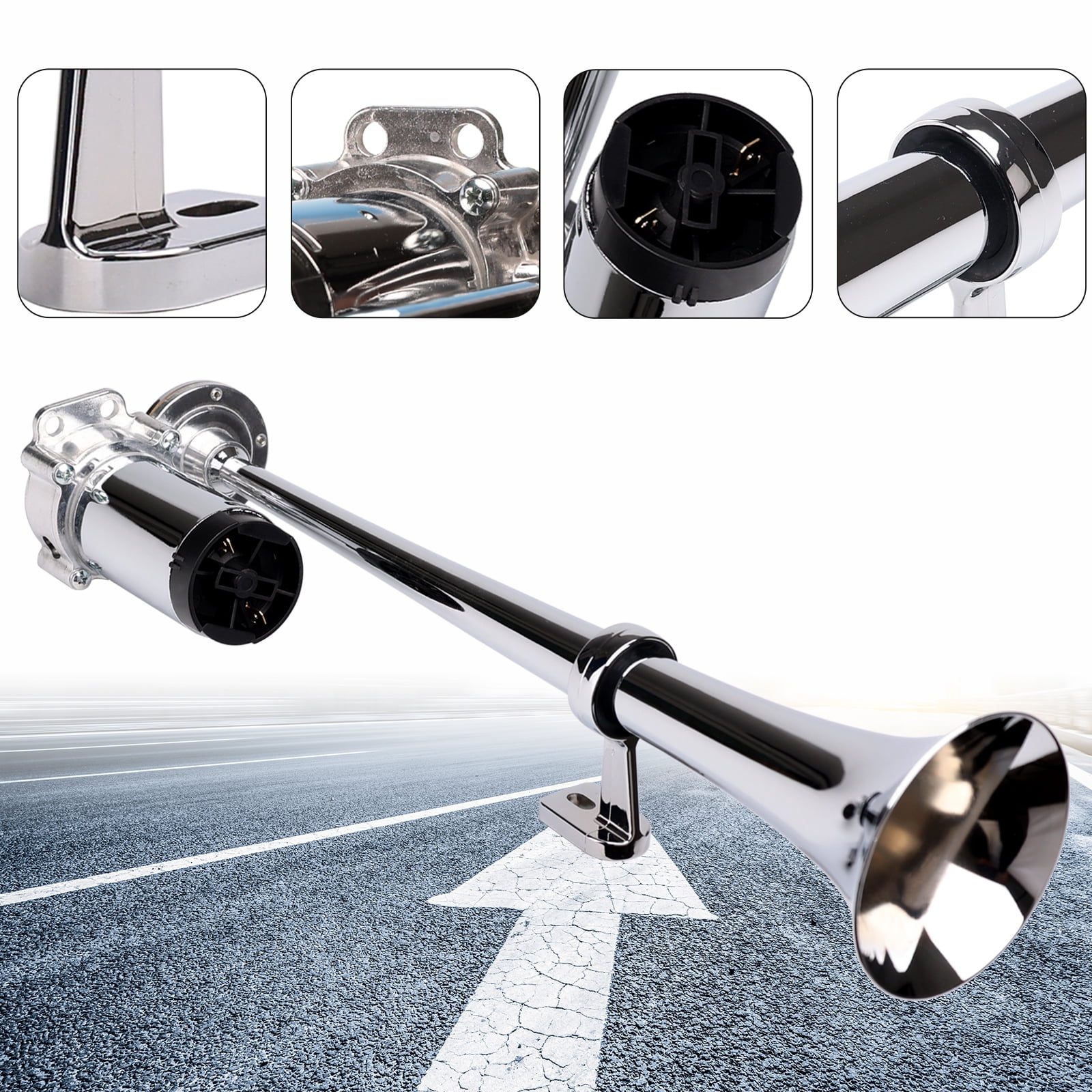 FARBIN Air horn for truck loud truck horn 12v train horn loud car horn airhorn 150db air train horn kit with compressor train horn for car truck horns for pickups (Integrated Single tube, 12V)