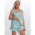 thumbnail image 6 of DAKIMOE Womens Pajamas Set 2 Piece Ruffle Pj Soft Tank Top and Shorts Sleepwear Lounge Sets for Women Set Sleeveless Bridal Pajama Sets for Christmas, S-2XL, 6 of 9