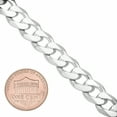 thumbnail image 3 of Men's 8.9mm Solid .925 Sterling Silver Flat Cuban Link Curb Chain Necklace, 26 inches, 3 of 7