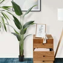 Wharick Artificial Banana Tree 5.2ft Faux Floor Plant Banana Leaf Tropical Trees with Pot for Indoor Outdoor House Living Room Decoration 2025 New