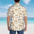 thumbnail image 4 of Fotbe Cartoon Corgi Camisa Hawaiana para Hombre Unisex – Camisa Casual de Verano con Botones de Manga Corta de Algodón y Lino,Medium, 4 of 7