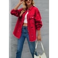 thumbnail image 2 of Solid Color Distressed Jacket, Red, Small, 2 of 5