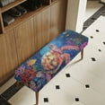 thumbnail image 3 of Whosucclay Turtle Coral Fish Print Rectangle Bench Covers, Stain Resistant Bench Chair Slipcovers for Living Room, Bedroom, Kitchen Machine Washable Bench Seat Protector Cover, 3 of 7