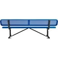 thumbnail image 5 of 96" Perforated Metal Outdoor Picnic Bench with Backrest, Blue, 5 of 7