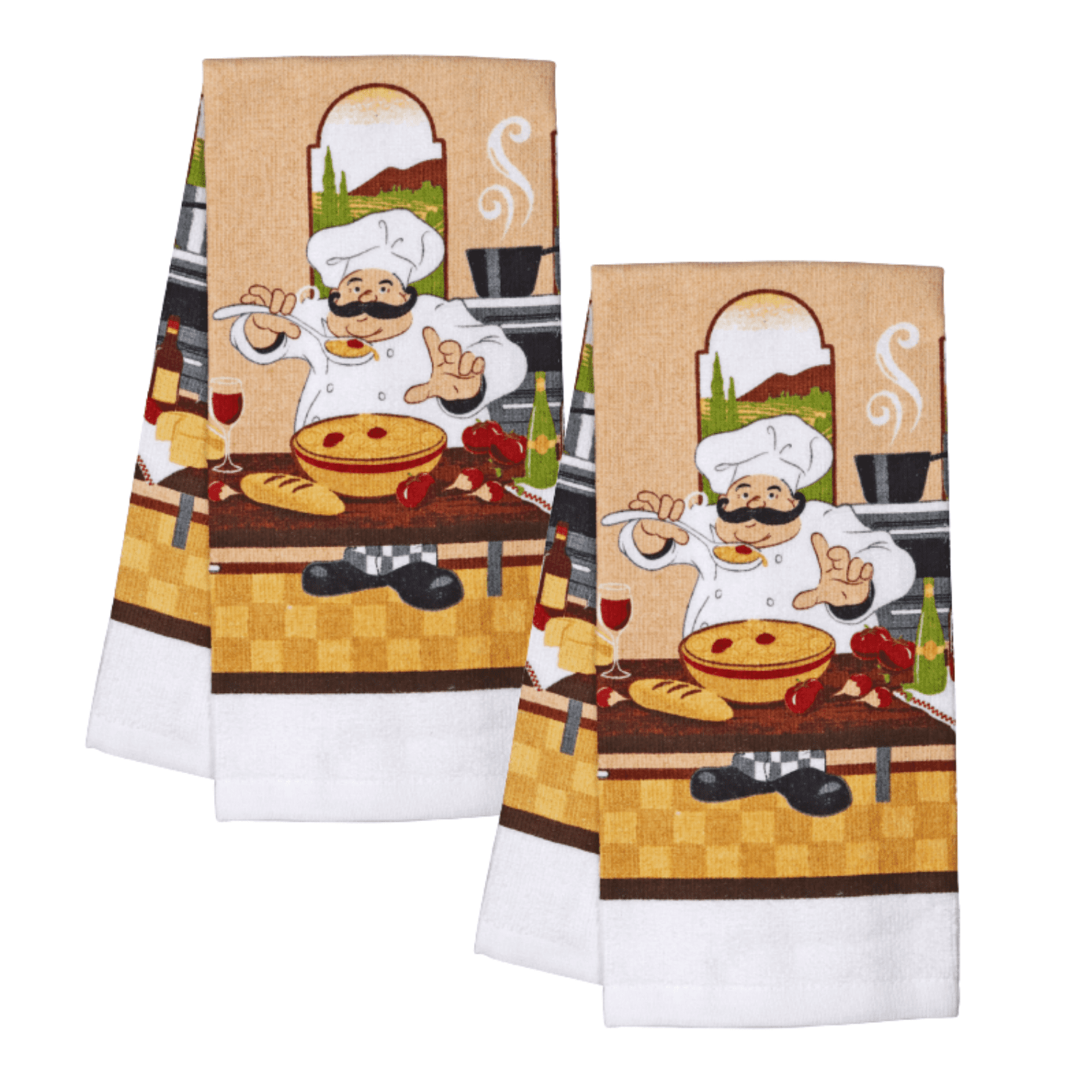 Kitchen Towels Chef Theme 6 Pack Dish Towel Chef Classic theme
