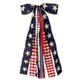 thumbnail image 2 of Patriotic Decorations, 1Pcs Large Patriotic Ribbon Bow, 4Th Of July Red White And Blue Bows Clip-On Star Sash Patriotic Wreaths For Front Door Indoor Outdoor Memorial Day Decoration(Blue), 2 of 9