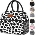 thumbnail image 2 of Coobiiya Bolsa de almuerzo para mujer, lonchera con estampado de vaca para mujeres y hombres adultos, aislada, reutilizable, pequeña, a prueba de fugas, linda lonchera para el trabajo, oficina, picnic, 2 of 4