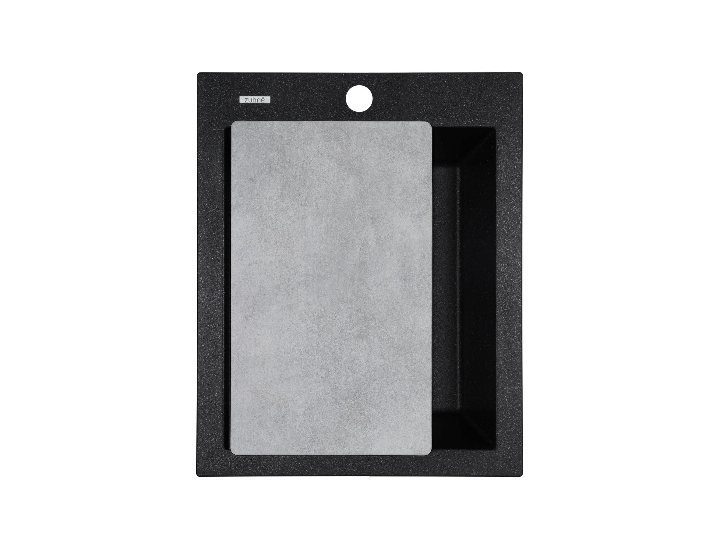 Buy ZUHNE Granite Composite Black Kitchen Sink with Cutting Board, Made in Italy (16 by 20 Inch