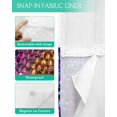 thumbnail image 3 of No Hook Shower Curtain with Snap in Liner, Honeycomb Gold Blue Purple Gradient Geometric Hotel Shower Curtains for Bathroom, Washable Shower Curtain Liner Set with Mesh Top Window, 72"x72", 3 of 6