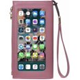 thumbnail image 1 of Womens Rfid Blocking Wallet, Touch Screen Pu Leather Bifold Multi Card Holder Zipper Pocket Purse, 1 of 4