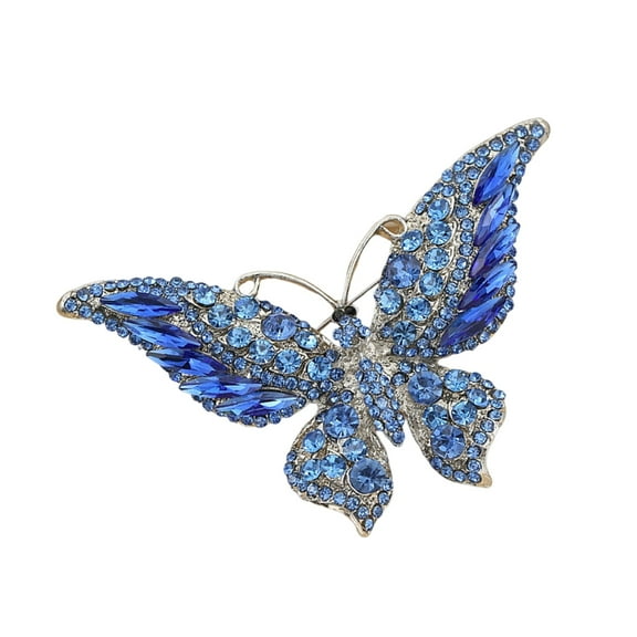 SDFGTstore Vintage Styles Butterfly Brooch Enamel Rhinestones Embellished Accessory