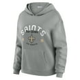 thumbnail image 3 of Women's WEAR by Erin Andrews Gray New Orleans Saints Waffle-Knit Long Sleeve Hooded Shirt & Pants Lounge Set, 3 of 6