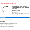 thumbnail image 2 of Windshield Wiper Motor Connector - Compatible with 1990 - 1994 Chevy C70 Kodiak 1991 1992 1993, 2 of 2