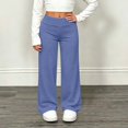 thumbnail image 2 of SGFCWSX Girls Yoga Pants, High Waist Stretchy Wide Leg Soft Casual School Comfy Leggings Dark Blue Size 7, 2 of 9