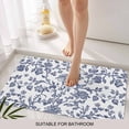 thumbnail image 3 of Blue Flower Door Mat&nbsp;Indoor Outdoor Entrance,Non Slip Small Rug for Kitchen Bathroom Entryway Rug,Spring Leaf Vintage Farmhouse Boho Plant Washable Doormat Floor Mat for Office 18x30 Inch, 3 of 8
