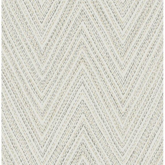 A-Street Prints Lainey Neutral Stitched Chevron Wallpaper
