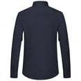 thumbnail image 2 of LONSSA Men's Long Sleeve Banded Collar Dress Shirts Stretch Button Down Shirts with Pocket, 2 of 7