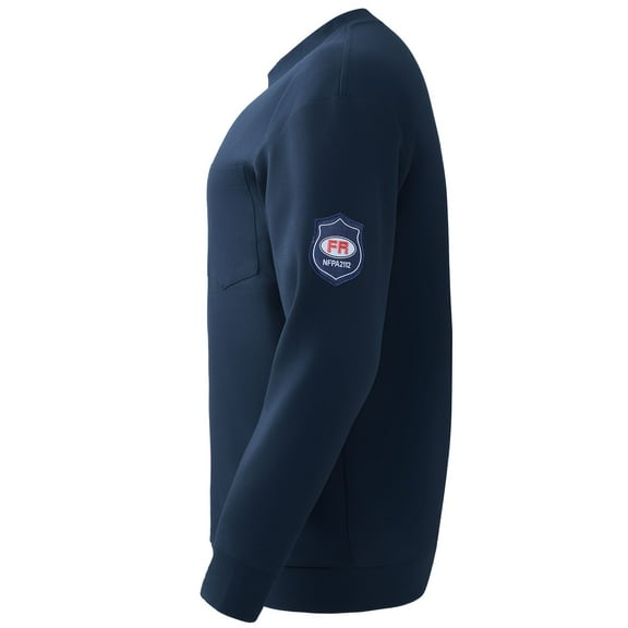 KFFKFF Flame-Resistant Long Sleeve Shirt, Lightweight 7 oz Breathable Cotton, Men's Fire-Resistant Workwear with Pre-Shrunk Fabric & Pocket, Ideal for Welding and Electrical Work, Navy Blue M