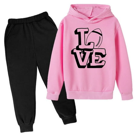 

Big Kid Boy Clothes Letter Printed Long Sleeved Hoodies Sweatshirt + Sweatpants Fall Winter Outfits Set 11-12 Years