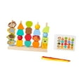 thumbnail image 4 of Juguete de secuenciación de cuentas de madera para aprendizaje preescolar y actividades de clasificación de colores. Animal, 4 of 9