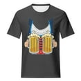 thumbnail image 3 of Pompotops Blouse Décontractée Mode Femme Imprimé Oktoberfest Col Rond T-Shirt Blouse Imprimée Tee Liquidation, 3 of 4