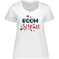 thumbnail image 3 of Inktastic 4th of July Boom Y'all with Red White and Blue Stars Women's Plus Size T-Shirt, 3 of 5