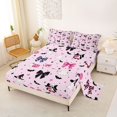 thumbnail image 2 of Manfei Pink Bownot Ghosts Bed Sheets,Halloween Theme Pattern Full Size Sheets,4pcs,1 Flat Sheet, 1 Fitted Sheet and 2 Pillowcases, 2 of 6