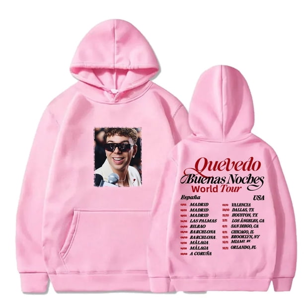 Quevedo Buenas Noches Tour 2025 Merch Sudaderas Merch Mujeres Hombres HipHop Sudaderas de manga larga