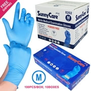 SunnyCare Nitrile Non Vinyl Latex Medical Exam Gloves, Medium, 1000 Count