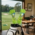 thumbnail image 4 of Yuyamidu Golf Ball Golf Club Covers Driver Headcover Hybrid Headcover Fairway Wood Head Covers Green Golf Headcovers PU Leather Golf Headcovers for Golf Clubs Men Golfer, 4 of 7