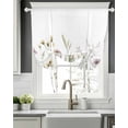 thumbnail image 5 of Spring Botanical Floral Tie Up Curtains for Window, Thermal Insulated Balloon Shade Adjustable Rod Pocket Curtains Valance Panels for Kitchen Bathroom Cafe 52 x 63 Farmhouse Summer Flowers, 5 of 6