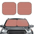 thumbnail image 2 of Fotbe Red and Brown Squares 2-Piece Car Windshield Sun Shade | Sun Blocker for Car Windshield | Foldable Automotive Interior Accessories for Sun Protection-Large, 2 of 7