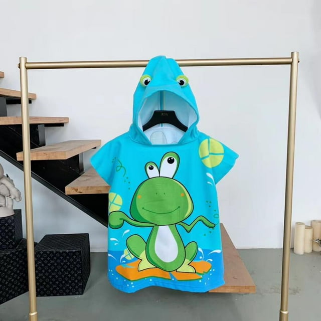 Little Frog (60 * 120 cm) Toalla de baño Cabo Sombrero de Playa para niños, Toallas con Capucha para bebés Toalla con Capucha usable para niños niñas Toalla con Capucha absorbente para niños pequeños