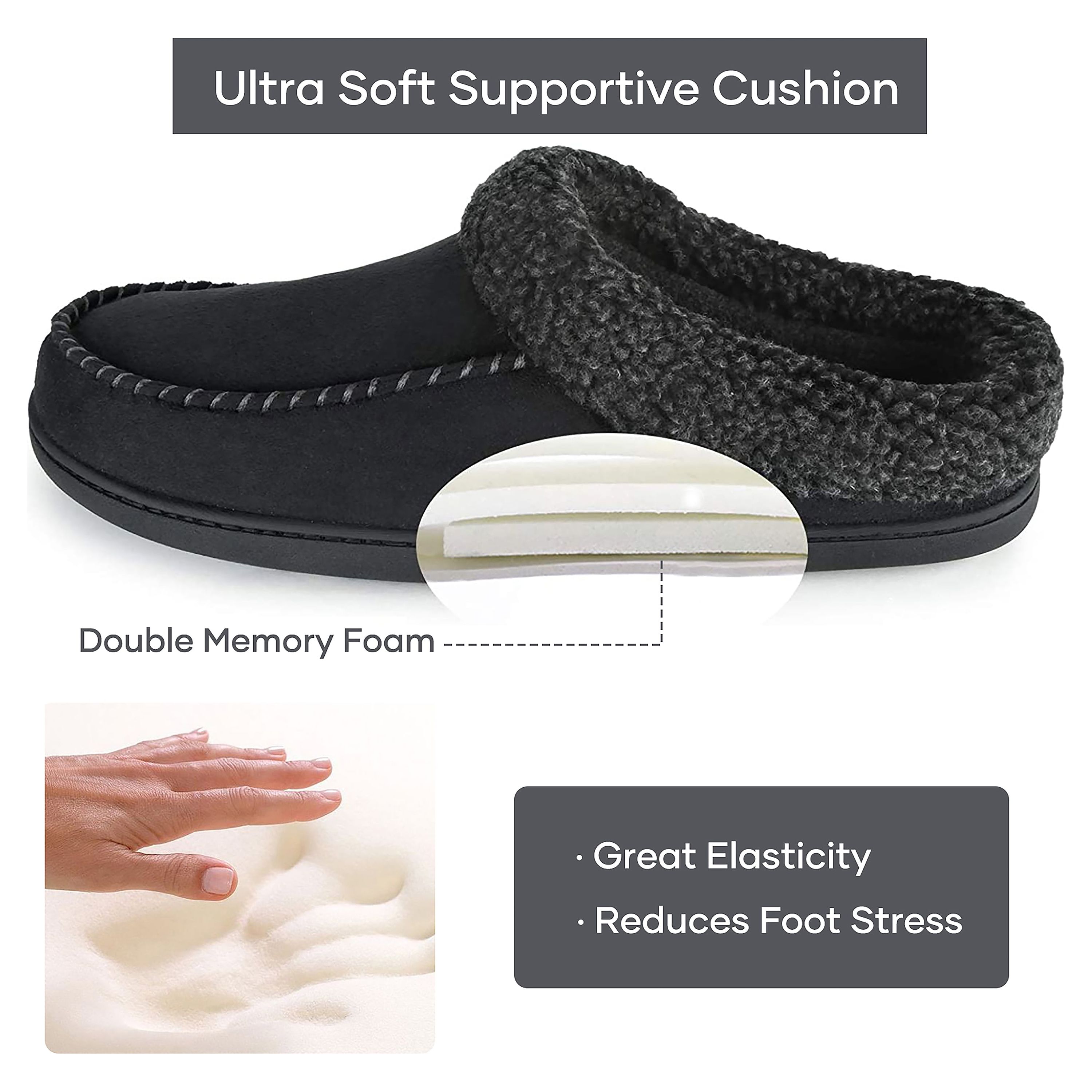 RockDove Men's Moccasin Slippers Memory Foam photo 2