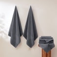 thumbnail image 3 of Modern Threads Aircloud 6-Piece Cotton Bath Towel Set, Charcoal, 3 of 12