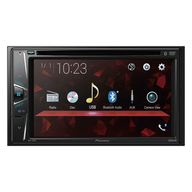 Pioneer Avh 120bt Multimedia Dvd Receiver With 6 2 Inch Wvga Touchscreen Display And Built In Bluetooth C For Hands Free Calling Audio Playback Double Din Walmart Com Walmart Com