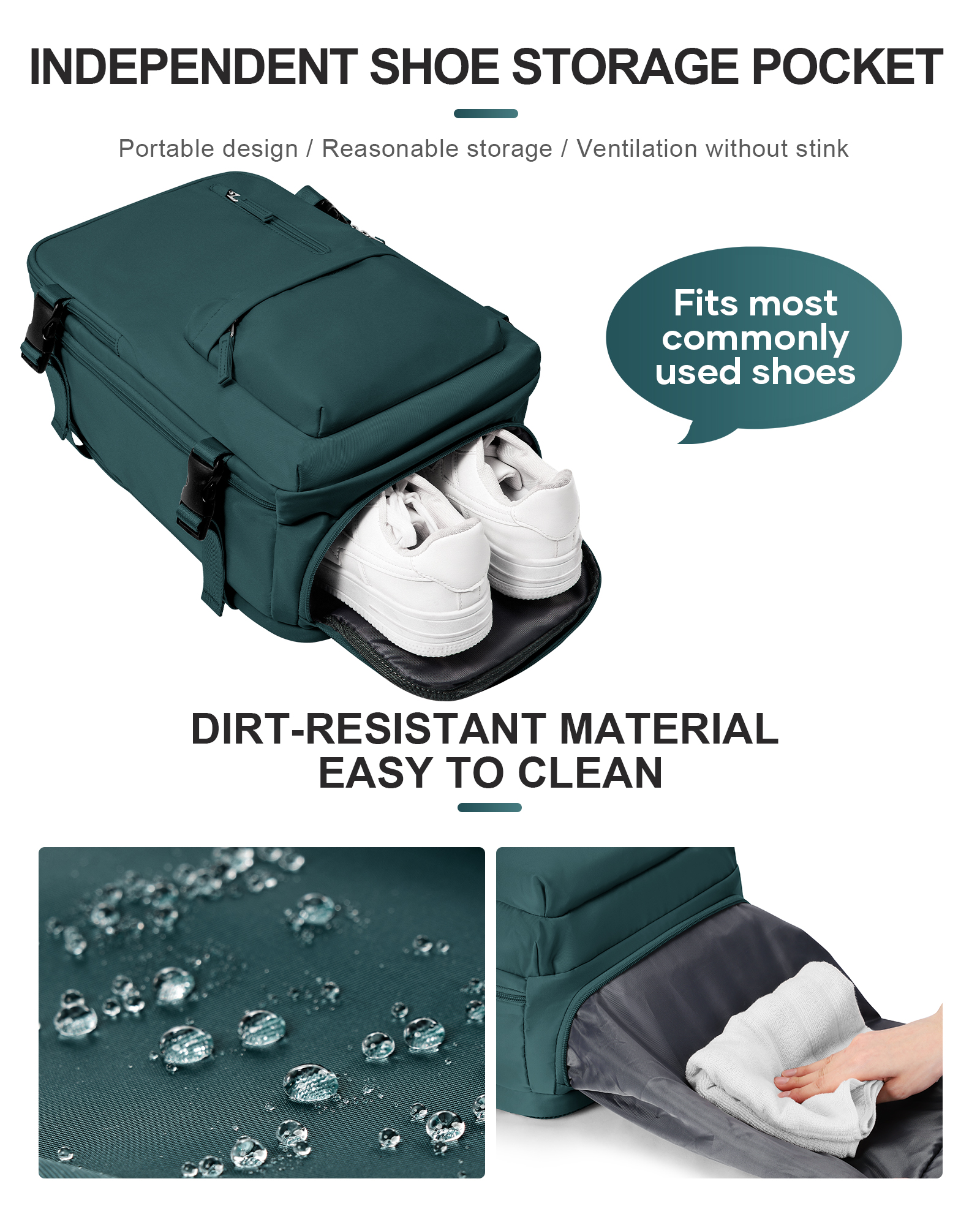 Women's Large Travel Backpack, Travel Backpack, Hiking Backpack, Waterproof Outdoor Sporty, Casual School Backpack, 14 Inch Laptop with USB Charging Port, Shoe Compartment