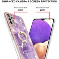 thumbnail image 3 of Marble Pattern Case for Samsung Galaxy A33 5G (Not 4G), Built-in 360 Rotatable with Ring Holder Kickstand Slim Shockproof Bumper Phone Case Cover for Samsung Galaxy A33 5G DLS Golden Purple, 3 of 12