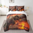 thumbnail image 2 of 7-Piece Wild Sloth Bedding Twin Size Jungle Animal Comforter Set, Woodland Wildlife Bedding Comforter Sets Brown Branches Bed in a Bag, Watercolor Brown Red Grey Bedding Accessories, 2 of 6