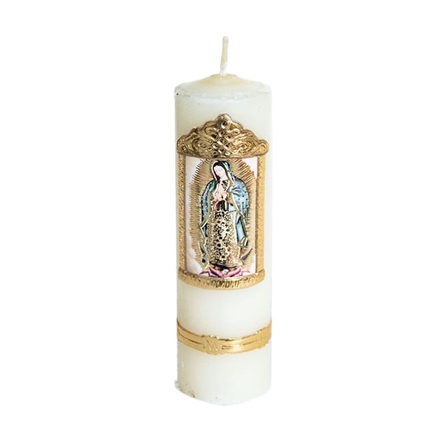 10 Cirios Pascual Decorado(Virgen de guadalupe)