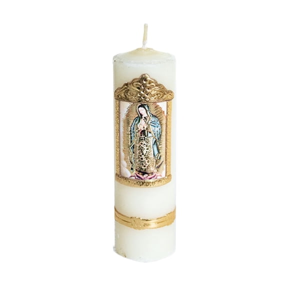 10 Cirios Pascual Decorado(Virgen de guadalupe)