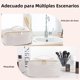 thumbnail image 3 of Bolsa de Cosméticos de Viaje de Gran Capacidad, Bolsa de Cosméticos Impermeable de Piel Sintética para Mujer, Bolsa de Maquillaje Portátil de Viaje con Asa y Divisor, Multifuncional, Moda, Blanco, 3 of 7