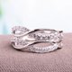 thumbnail image 3 of Anillos de boda con forma de cruz, anillos de compromiso con circonitas de cristal deslumbrantes para fiestas, 3 of 5