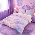 thumbnail image 2 of meiyoeat Pastel Cloud Star Bedding,Colorful Rainbow Pattern Duvet Cover Full For Girl,Reversible,3pcs,1 Duvet Cover and 2 Pillowcases, 2 of 6