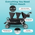 thumbnail image 2 of Foundations Gaggle Jamboree 6-Seat Folding Daycare Stroller with Canopies, Reclining Seats, Black, 2 of 9
