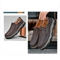 thumbnail image 4 of Men's Orthopedic Walking Shoes Genuine Leather Slip On Loafers Arch Support Lightweight Comfortable Casual Sneakers, 4 of 8