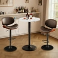 thumbnail image 6 of Homall 2 Pieces Bar Table Height Adjustable Bistro Pub Table Cocktail Round Table with Metal Base, White/Black, 6 of 7