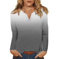 thumbnail image 2 of Endives Womens Long Sleeve Shirts V Neck Womens Tops Basic Tops Loose Fit Blouse Shirt, 2 of 5