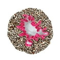 thumbnail image 2 of Wrapables Reusable Women's Waterproof Shower Caps for Long Hair, Leopard, 2 of 3