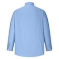 thumbnail image 6 of WREESH Mens Hawaiian Beach Shirt Dress Shirts Workout Shirt Slim Fit Suit Shirt Solid Color Long Sleeve Pullover Causal Button Up Undershirt Blue, 6 of 6